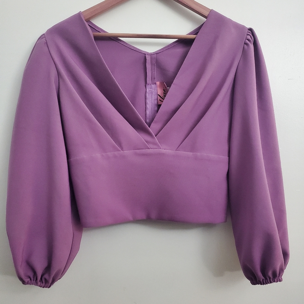 Bawdy Cropped Top - Vixen by Micheline Pitt in Purple. Discontinued Style - EUC